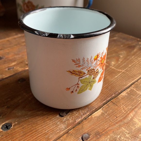 Antique Enameled Coffee Cup - Picture 2 of 9